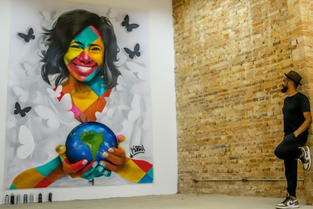 Parque Municipal Glória Maria, em Santa Teresa, ganha mural do artista plástico Kobra